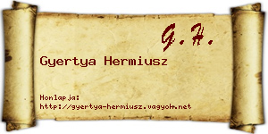 Gyertya Hermiusz névjegykártya
